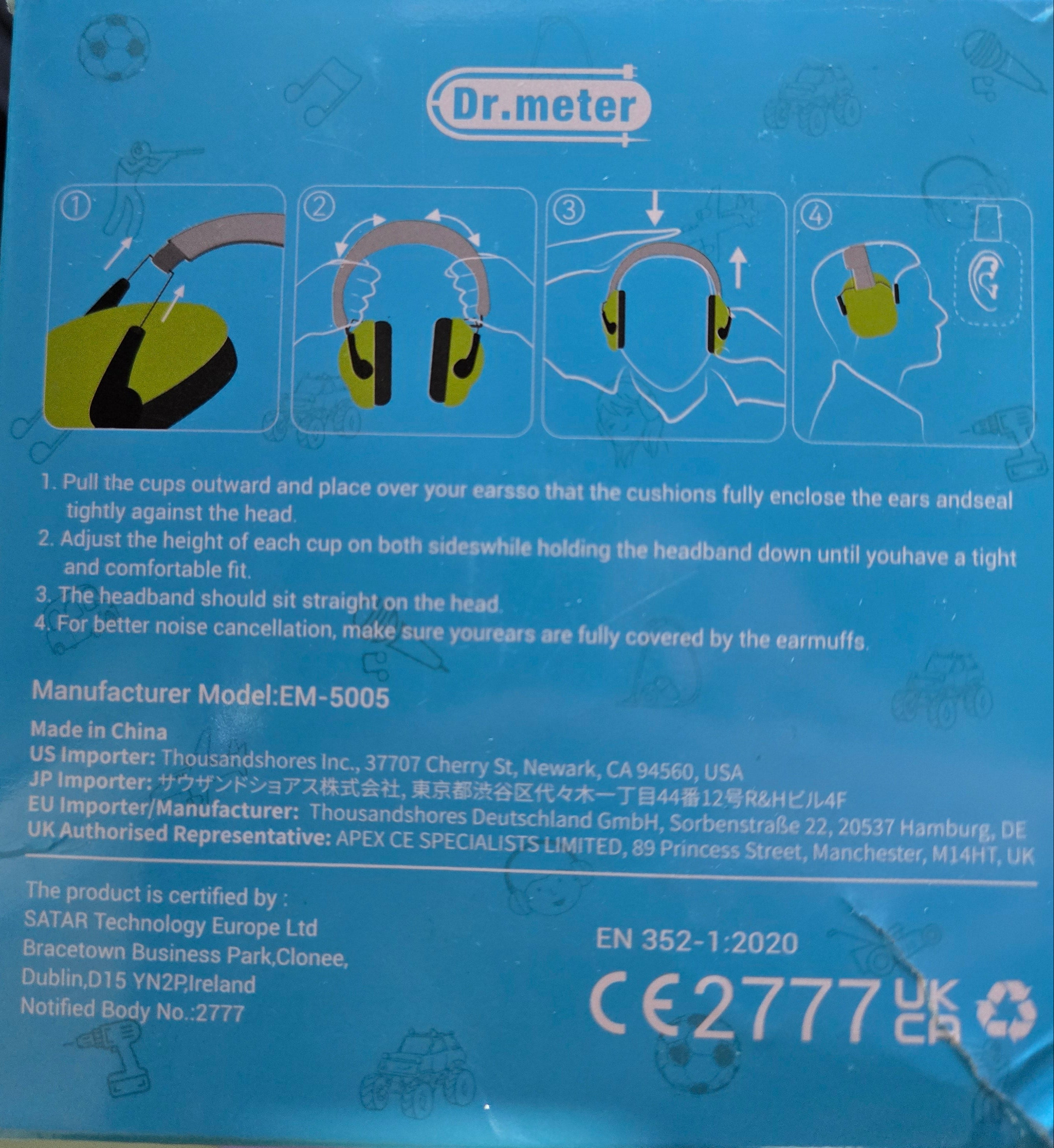 Blue box with instructions and branding on a blurred background