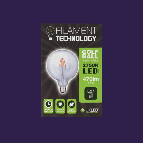UKLED 3.5W E27 Golf Ball LED Bulb packaging front