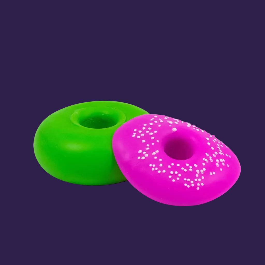 Scrunchems Squishy Donut magenta and lime green pair