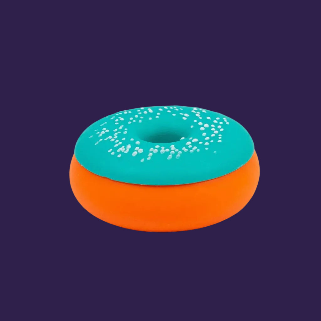 Scrunchems Squishy Donut orange base with turquoise icing