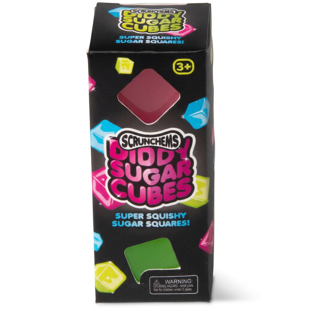 Scrunchems Diddy Sugar Cubes retail box packaging front view