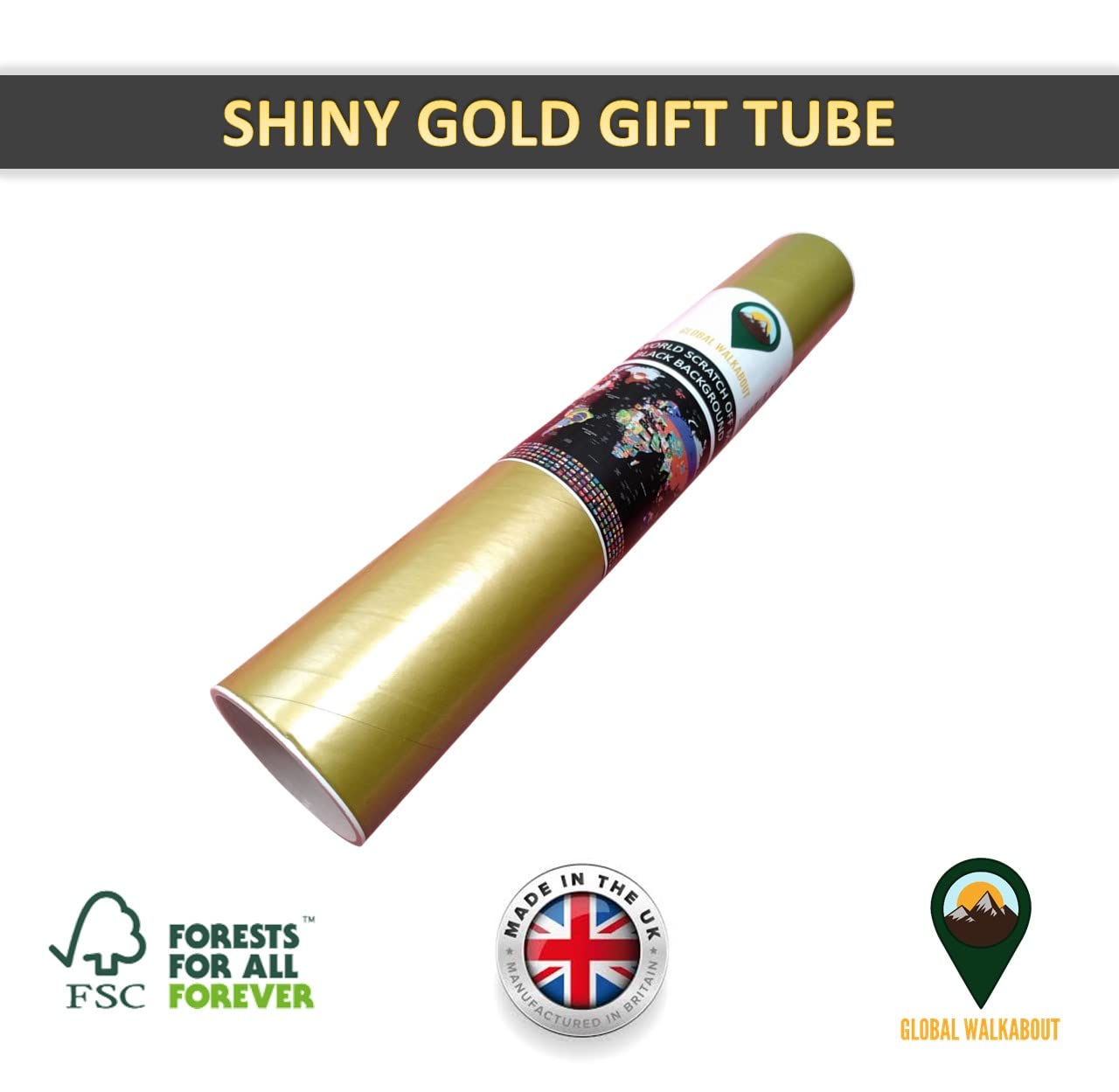 World Scratch Map - Packaging Tube