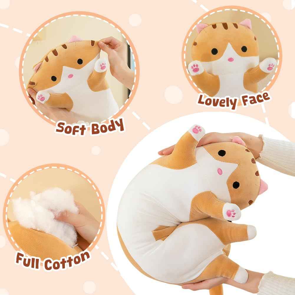 Large Cat Plush Teddy 110 cm - Soft plush fabric and stuffing detail