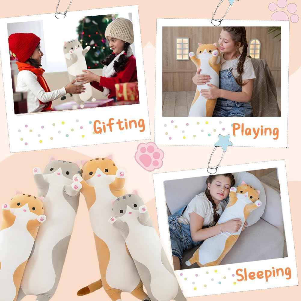 Large Cat Plush Teddy 110 cm - Long cat cuddle pillows