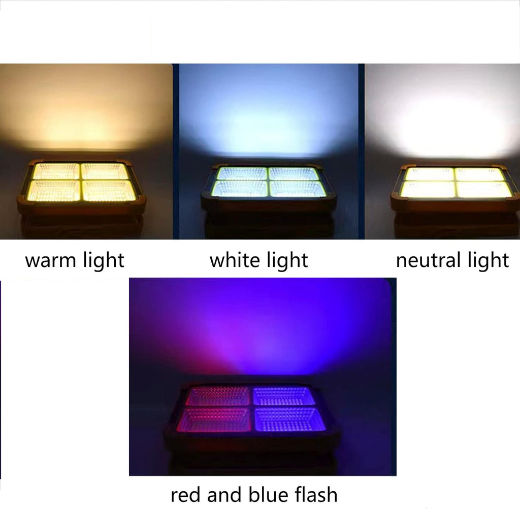 Solar LED Flood Light 3 Colour Lighting Modes and Emergency Signal