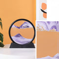 Moving Sandscapes purple and gold sand art frame on stand