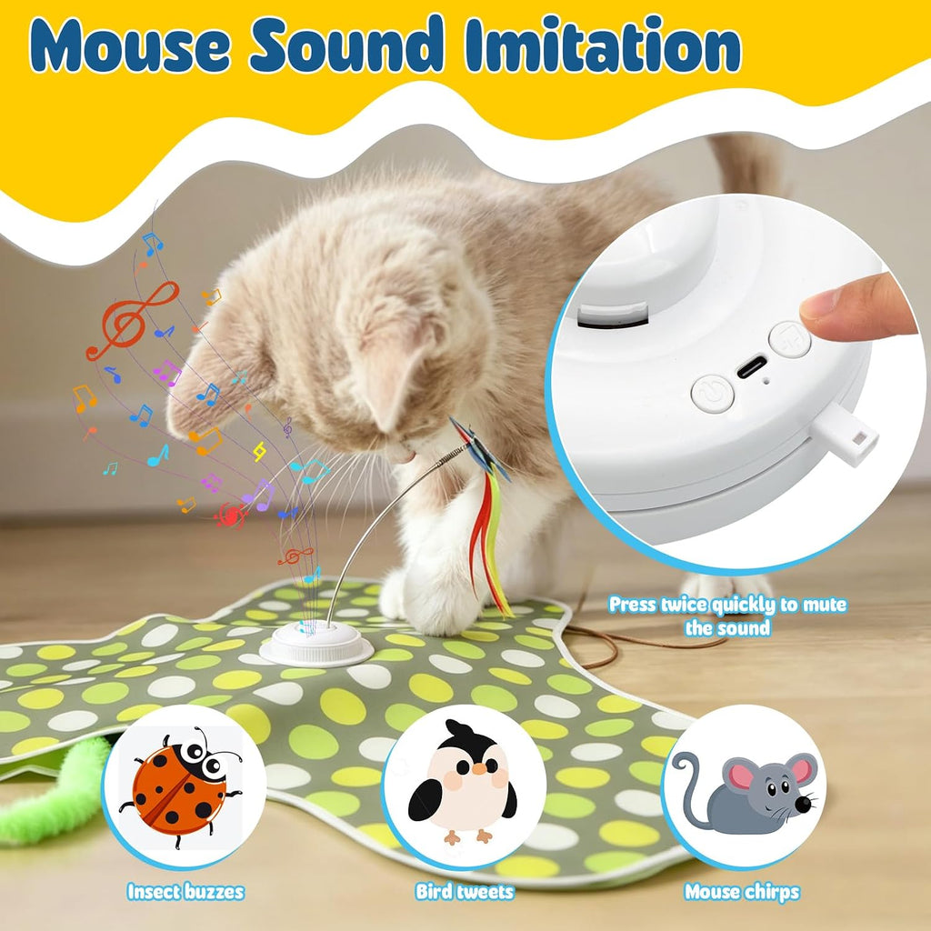3-in-1 interactive cat toy with sound control and USB-C port