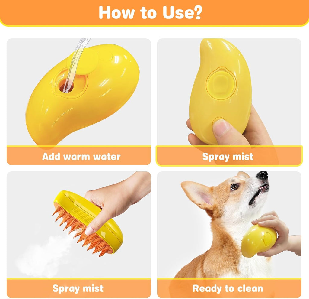 How to fill and use the steam pet grooming brush on pets