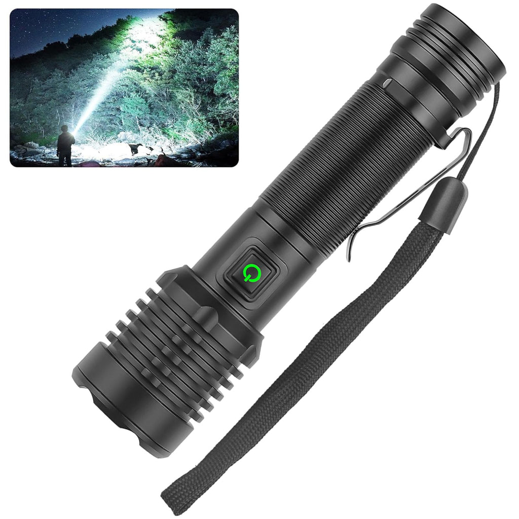 Tactical Handheld LED Torch with Lanyard and Pocket Clip