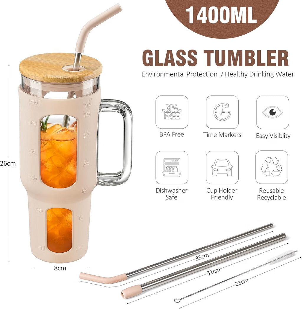 BLUEGO 1400ml Glass Tumbler Dimensions and Inclusions