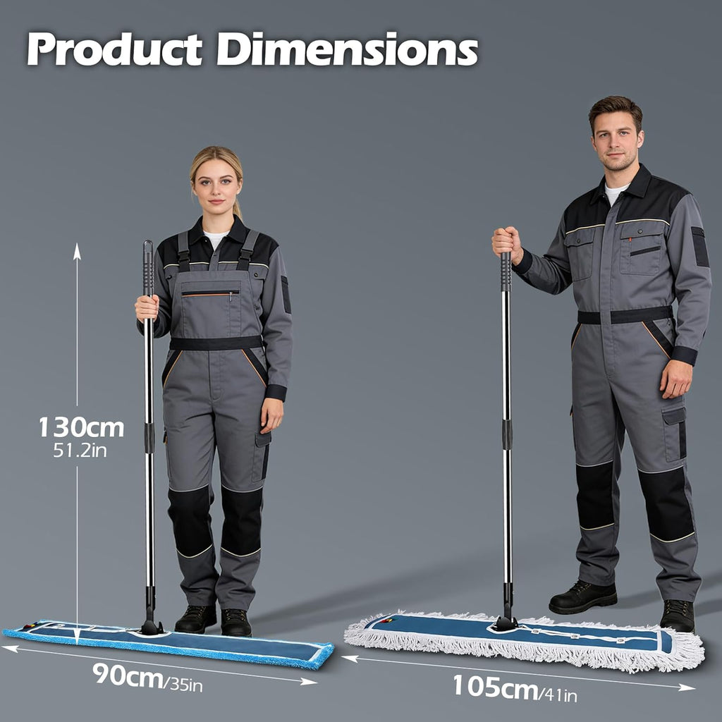 Commercial floor mop pad comparison 41 inch cotton and 35 inch microfibre