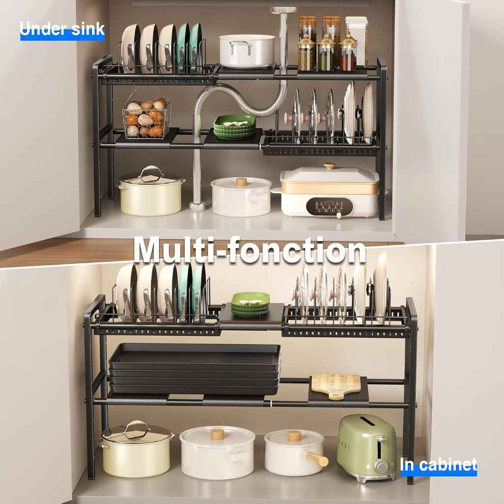 Pots & Pans Organiser – 2‑Tier Expandable Rack