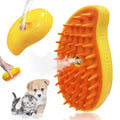 Steam pet brush with water mist spray for cat and dog grooming