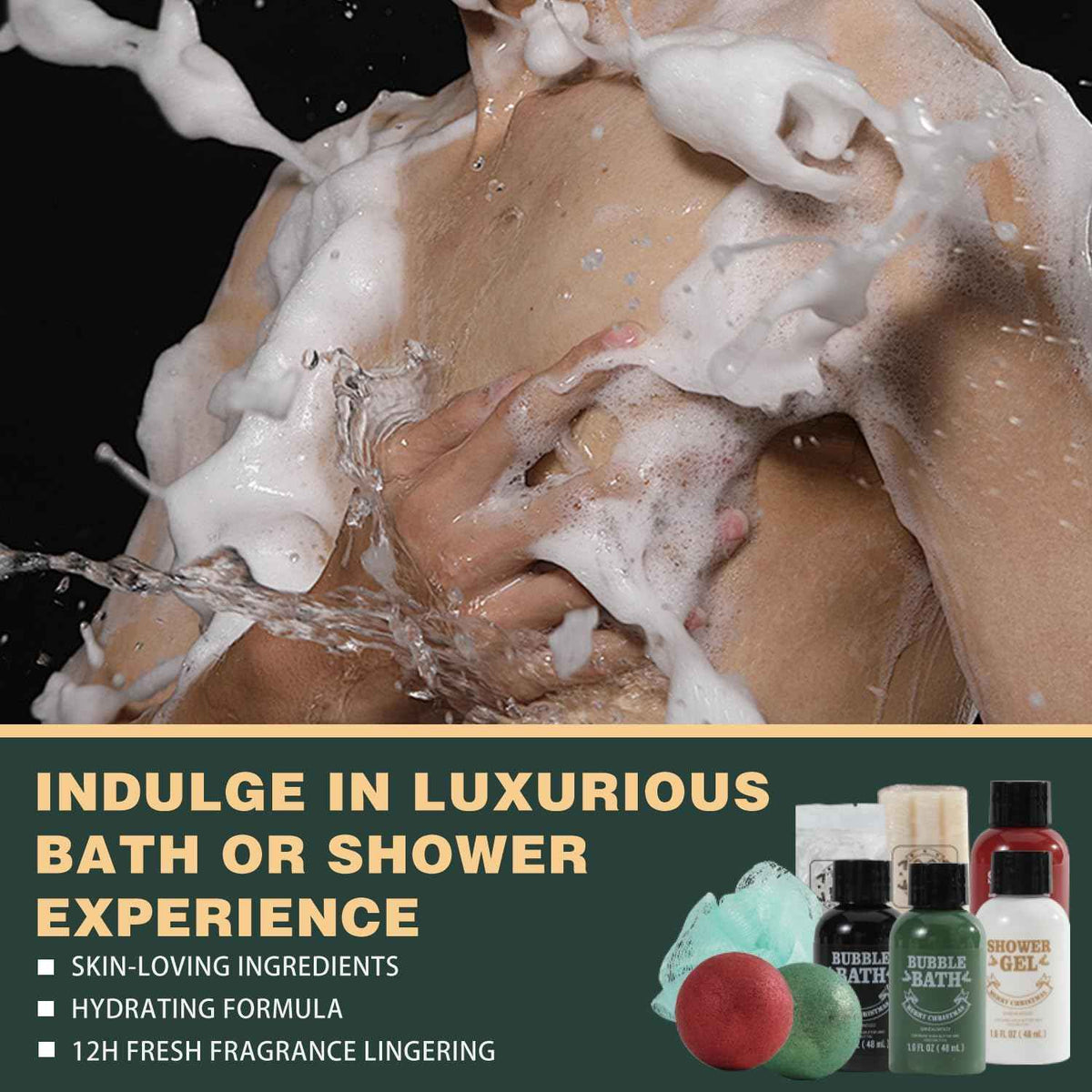 BODY & EARTH Men's Advent Calendar bubble bath and shower gel set