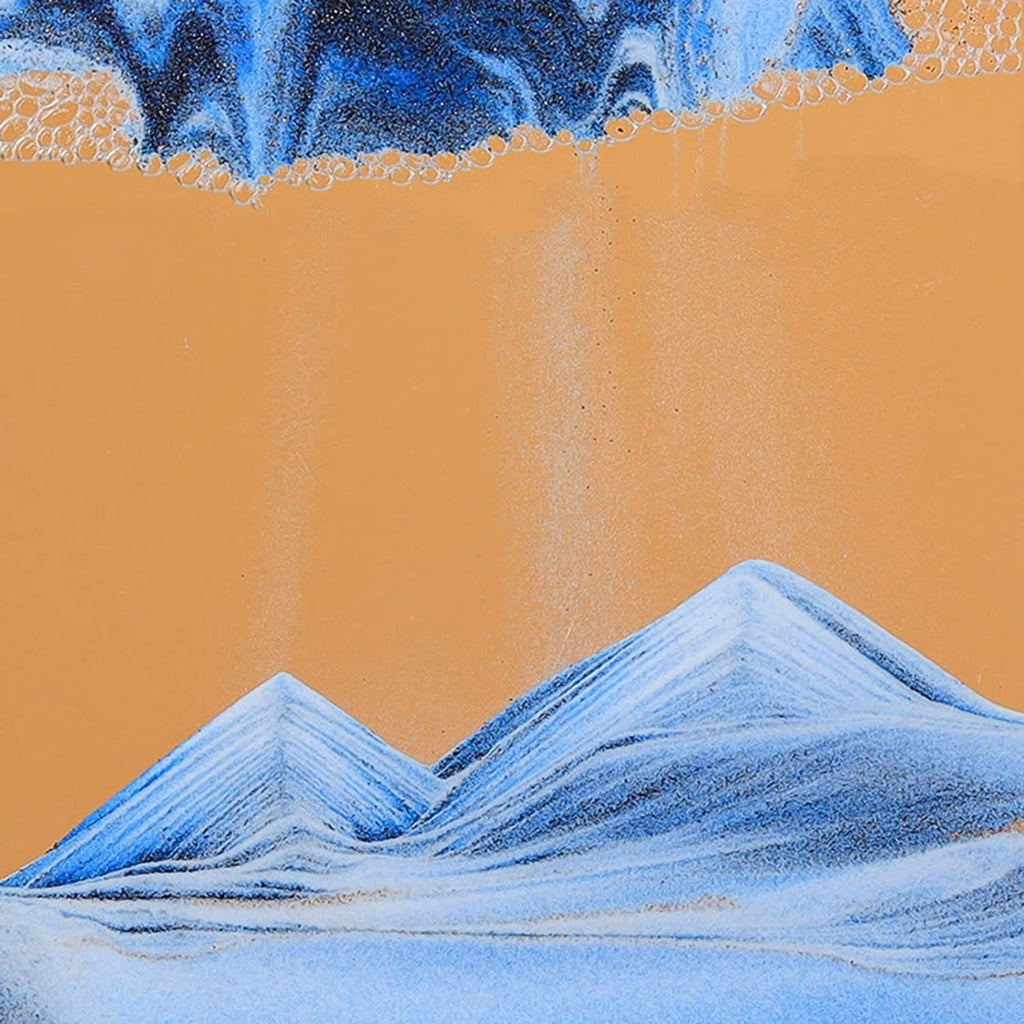 Moving Sandscapes blue and white layered mountain sand detail