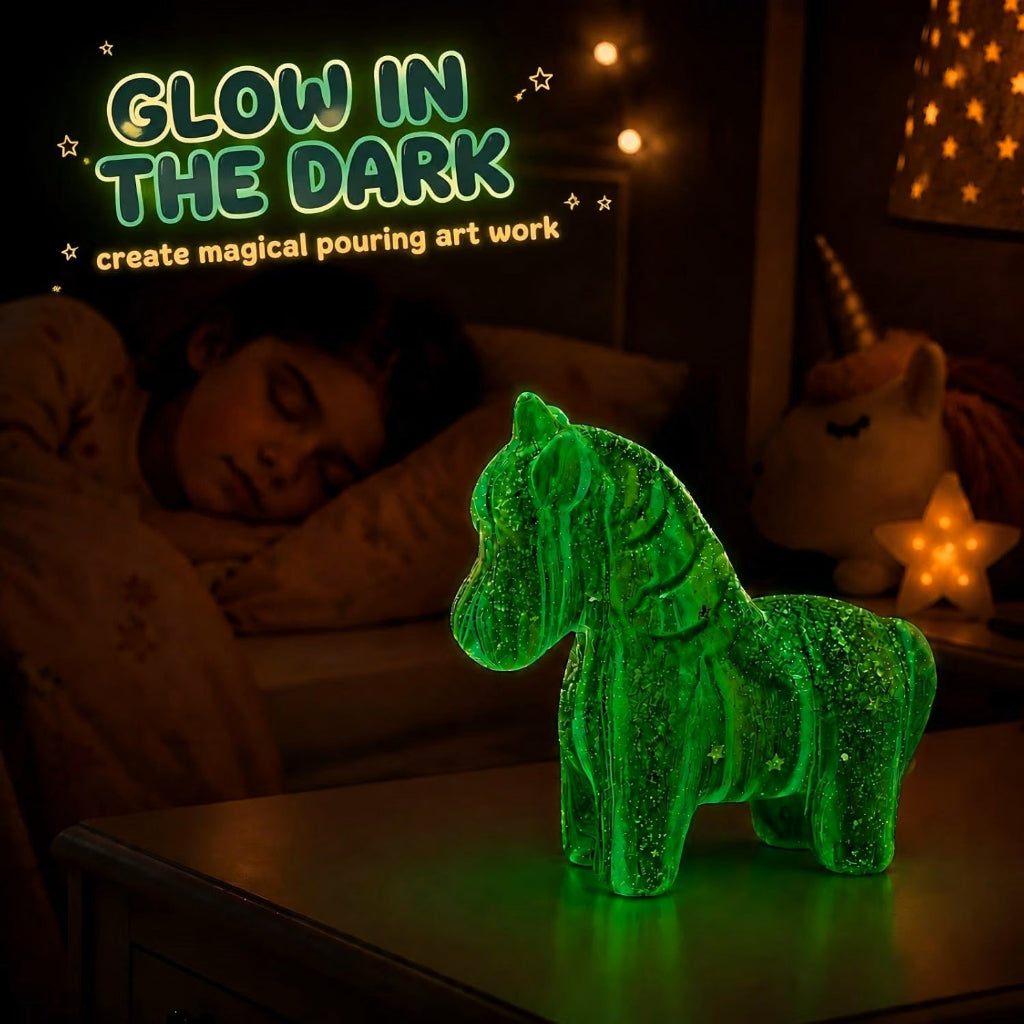 Glow Unicorn Art Kit - Glow in the Dark Night Light Effect