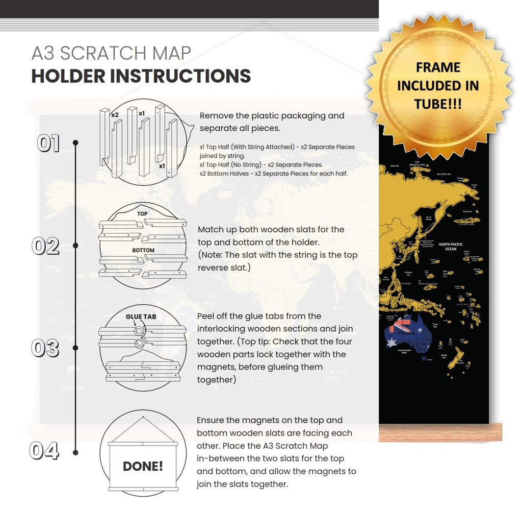 World Scratch Map - Instruction Sheet