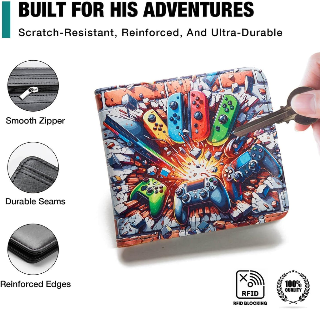 Durable scratch-resistant exterior and reinforced zipper coin compartment detail