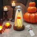 Halloween Decorations Indoor-Light Up Ghost in Glass Cloche-Cute Ghost with Light