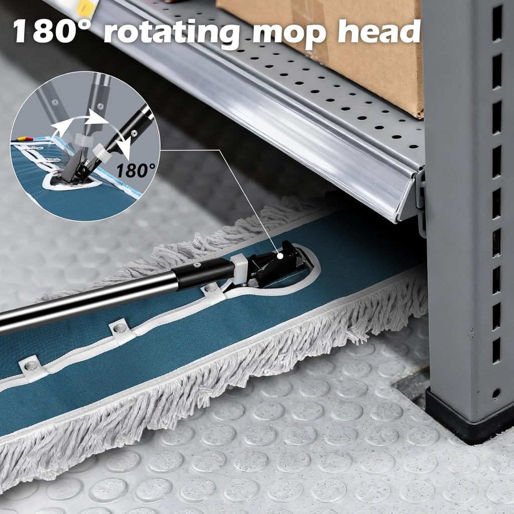 180 degree swivel commercial floor mop under shelving