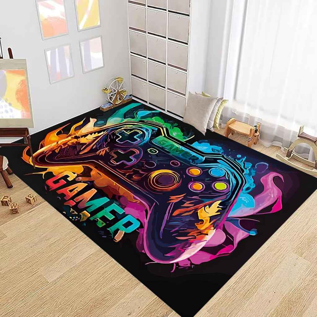 Game Controller Area Rug, Gamer Non-Slip Gaming Rug, 100 x 150 cm