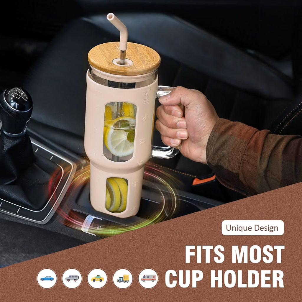 BLUEGO 1400ml Glass Tumbler Cup Holder Fit