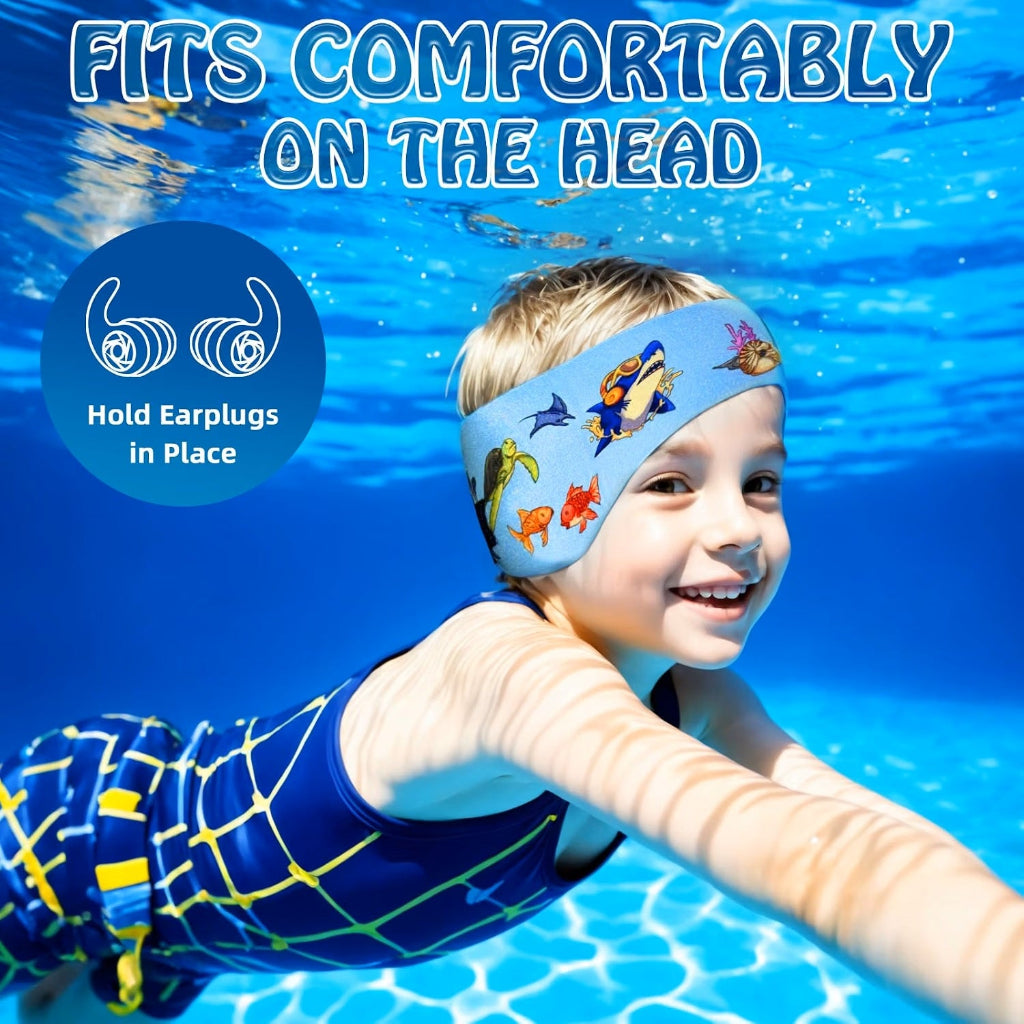 Kids Neoprene Swimming Ear Protection Headband in Pool
