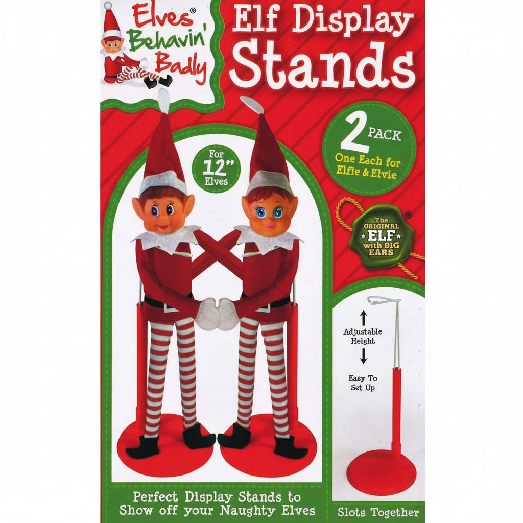 Elves Behaving Badly pack of 2 display stands retail packaging