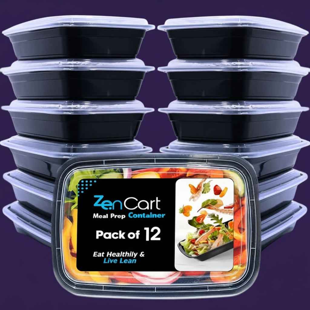 Meal Prep Containers 800ml 12 Pack Reusable BPA-Free Microwave & Freezer Safe