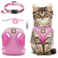 Pet Harness and Lead Set - Pink Set with Collar and Leash