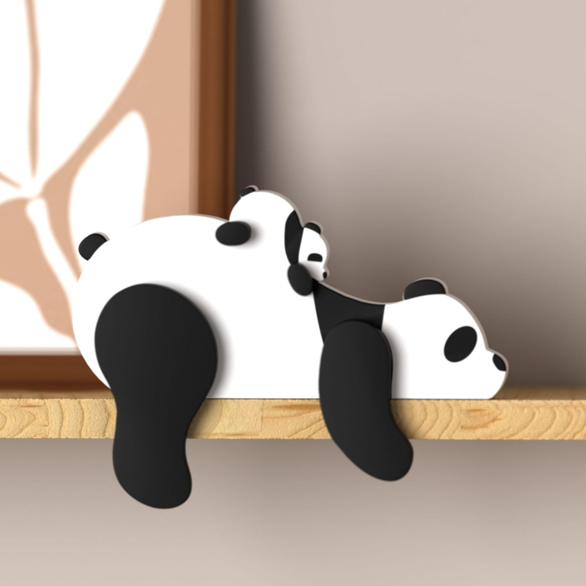 Panda Wooden Animal Shelf Sitter Figurine