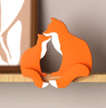 Fox Wooden Animal Shelf Sitter Figurine Set