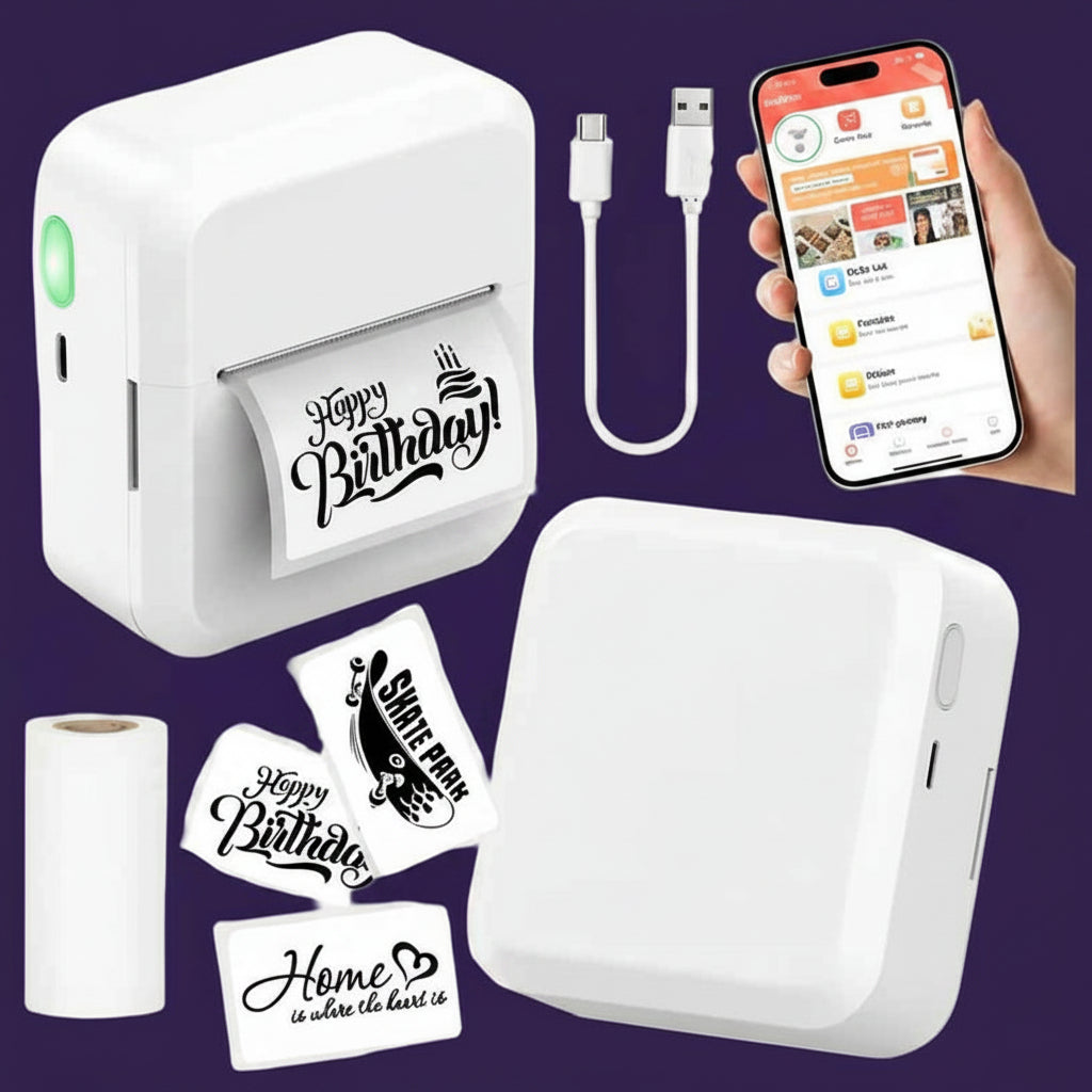 Bluetooth Thermal Label Maker White Edition