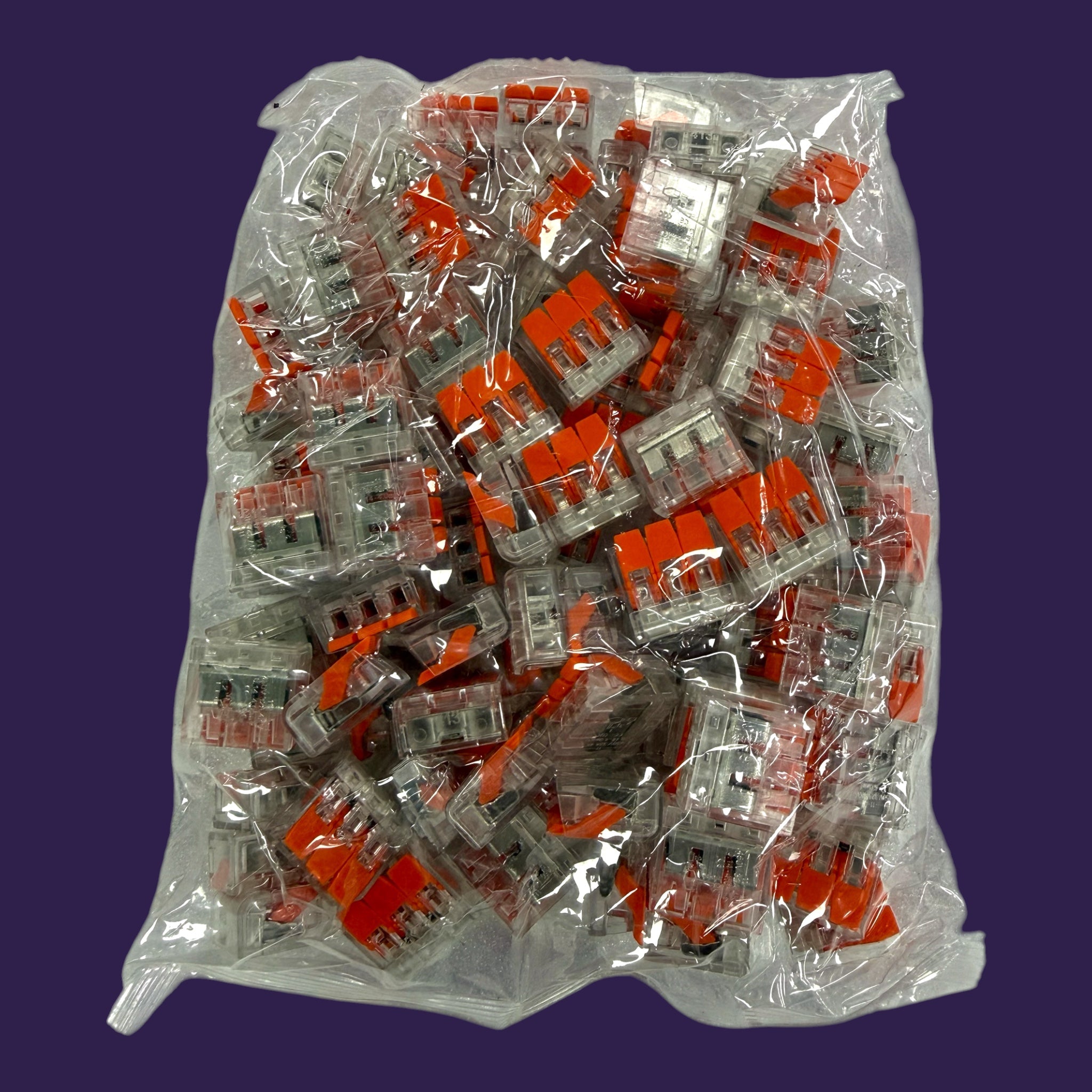 100 pc Cable Connectors in Zip-Lock Bag Packaging