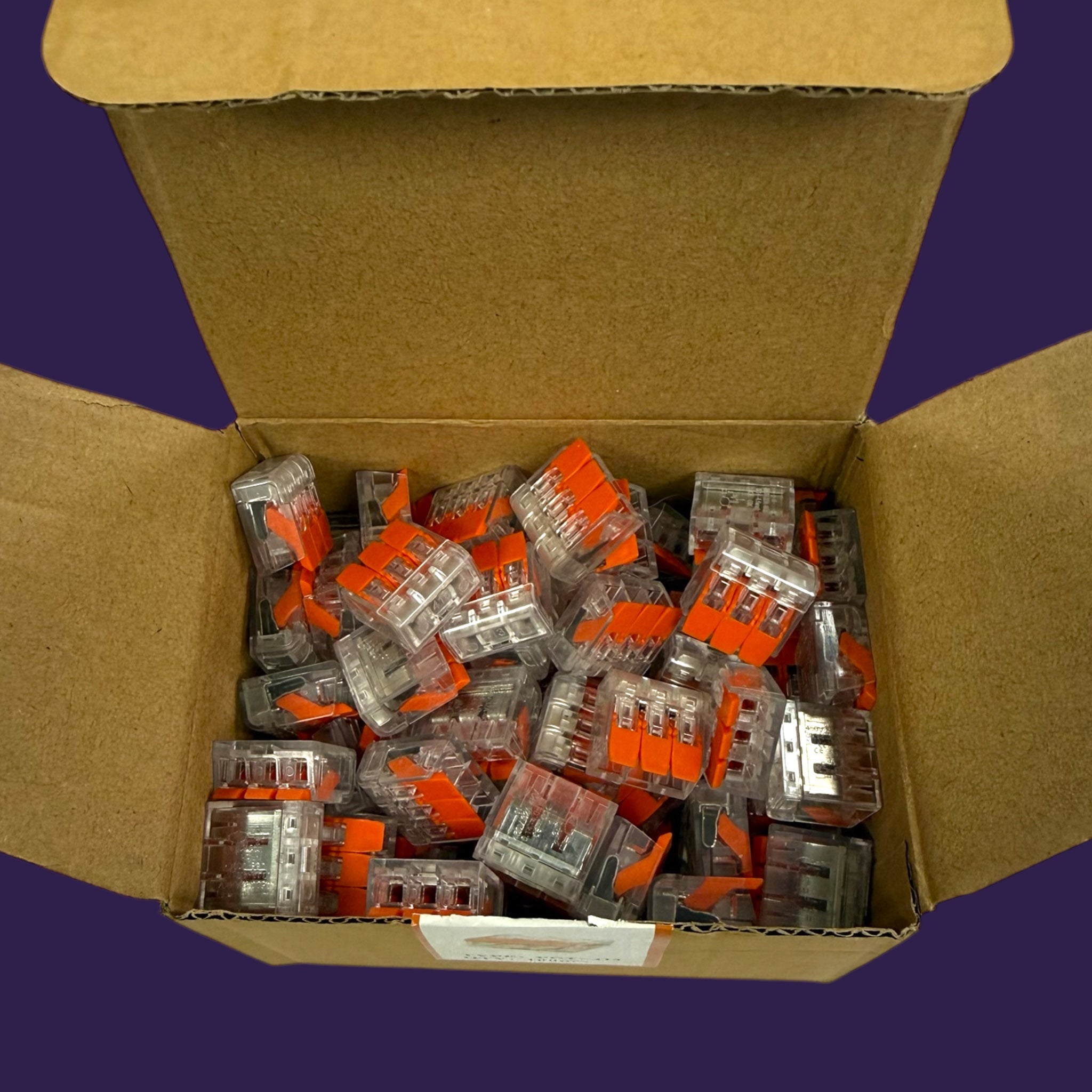 100 pc Cable Connectors Box and Loose Contents