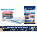 Vacuum Storage Bags 2pack 80x60cm - Makro brand 2-pack before and after compression comparison
