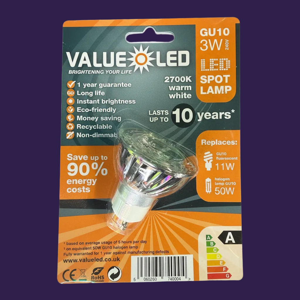 Original photo of Value GU10 3W light bulb