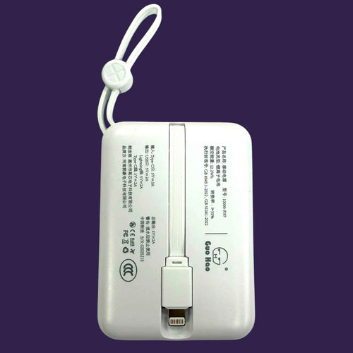 10,000mAh Power Bank with built in USB C cable