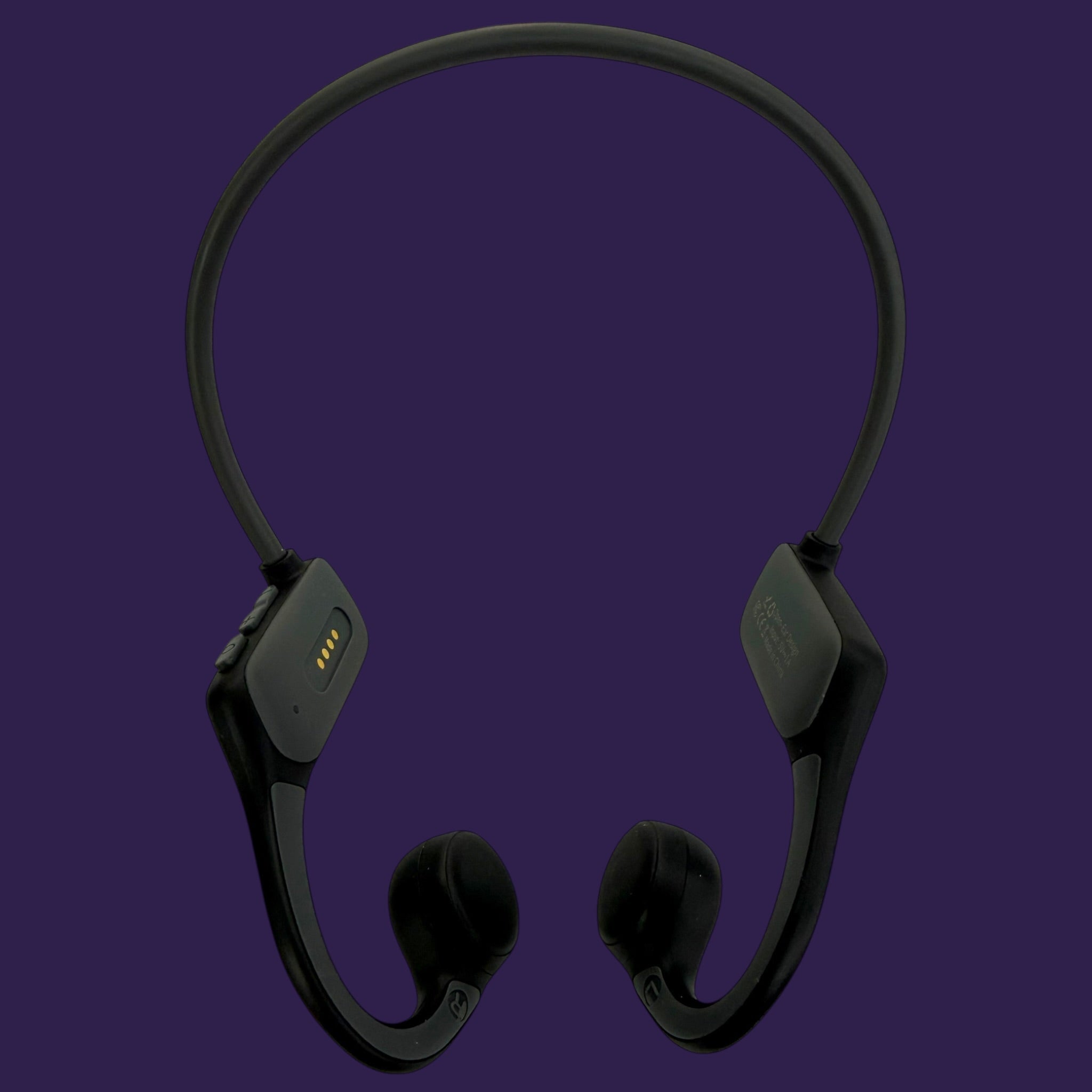 Ifecco Bone X5 waterproof bone conduction headphones with magnetic charging ports on a purple background