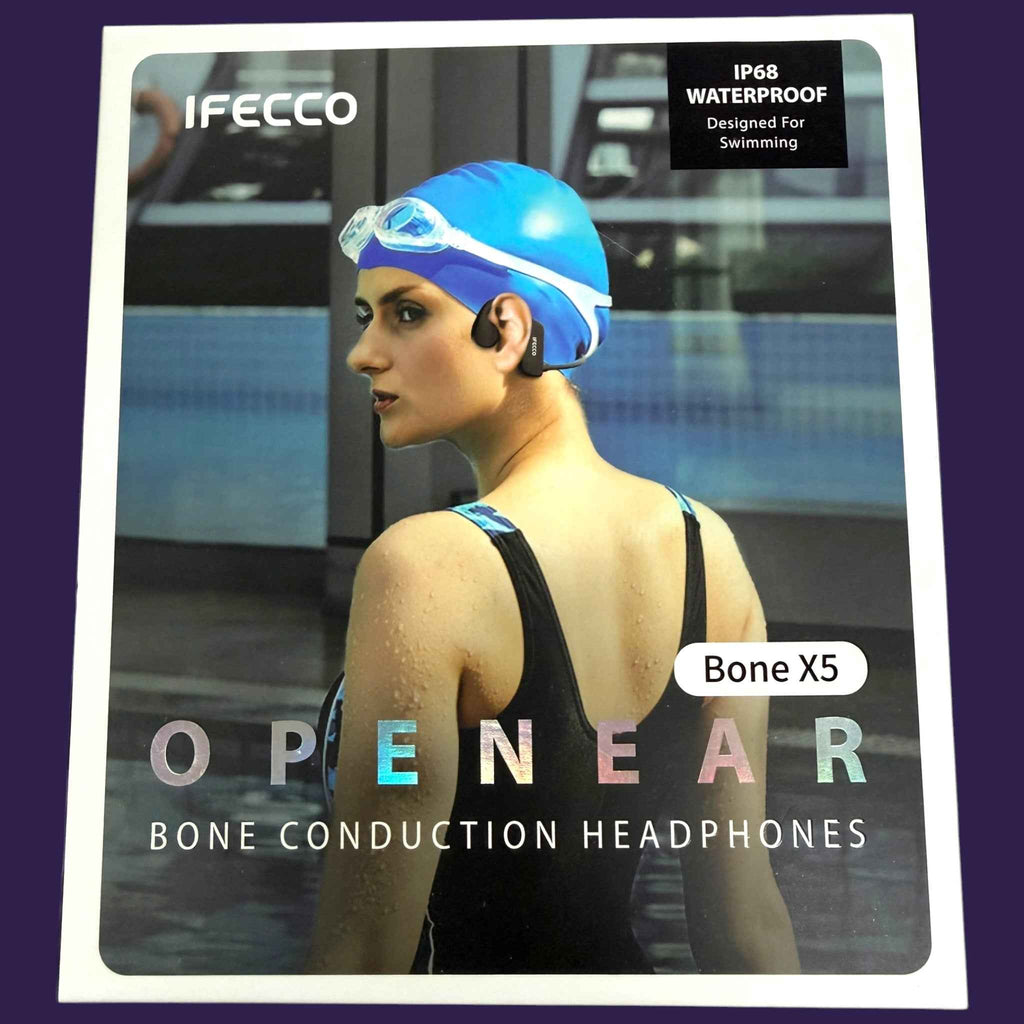 Ifecco Bone X5 IP68 waterproof bone conduction headphones retail packaging box