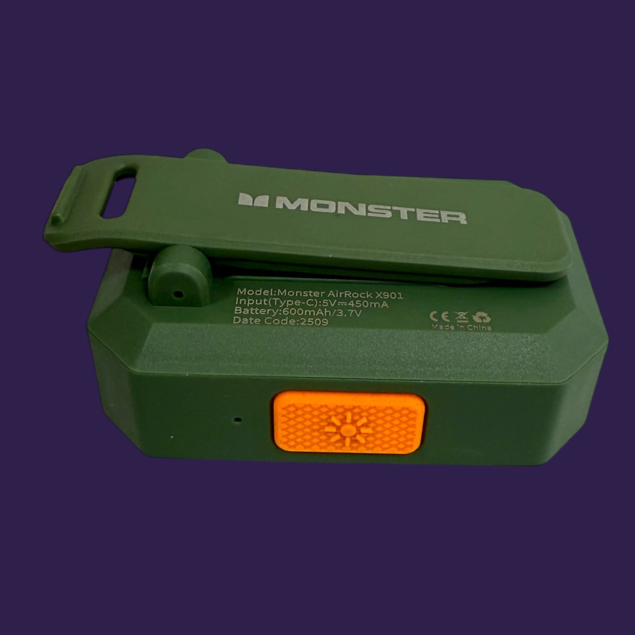 Monster AirRock X901 Magnetic Bluetooth Speaker side profile and specs