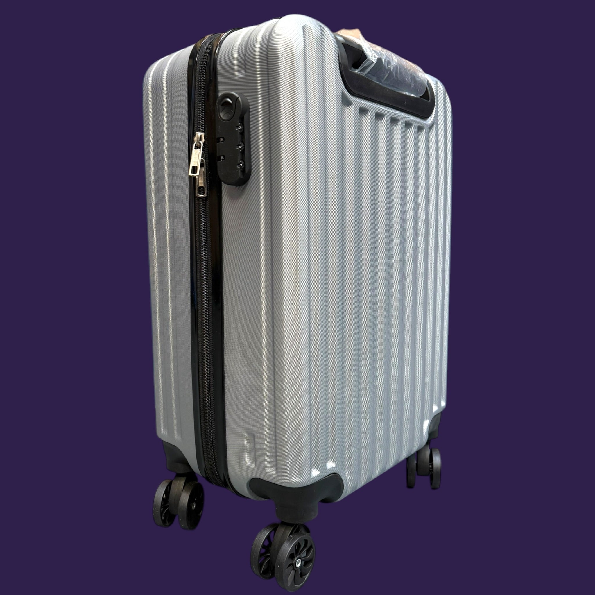 20 Inch Suitcase - Carry On Cabin Luggage Silver
