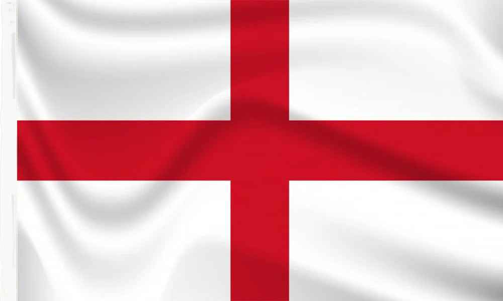 England national St. George's Cross flag flat lay close up