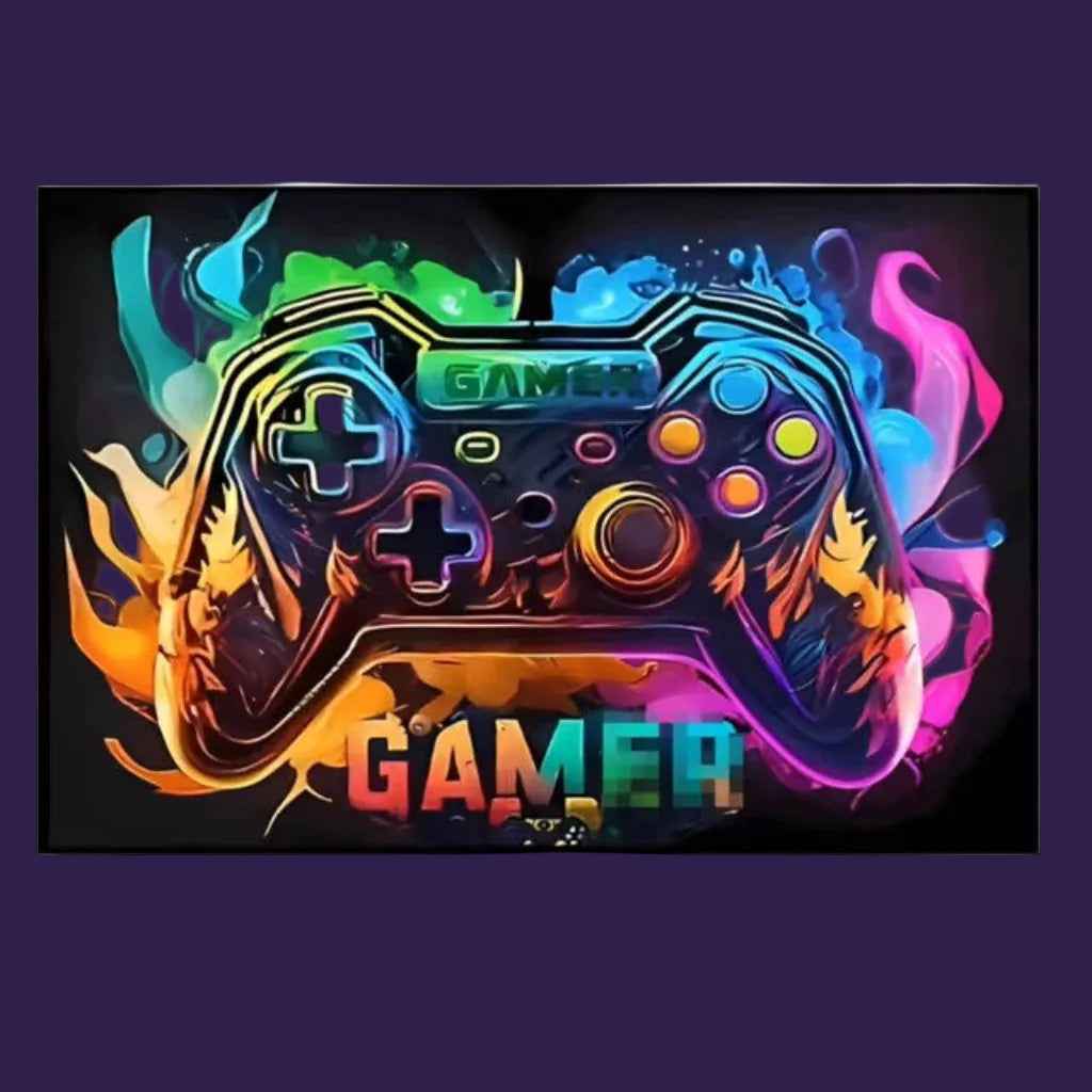 Game Controller Area Rug, Gamer Non-Slip Gaming Rug, 100 x 150 cm