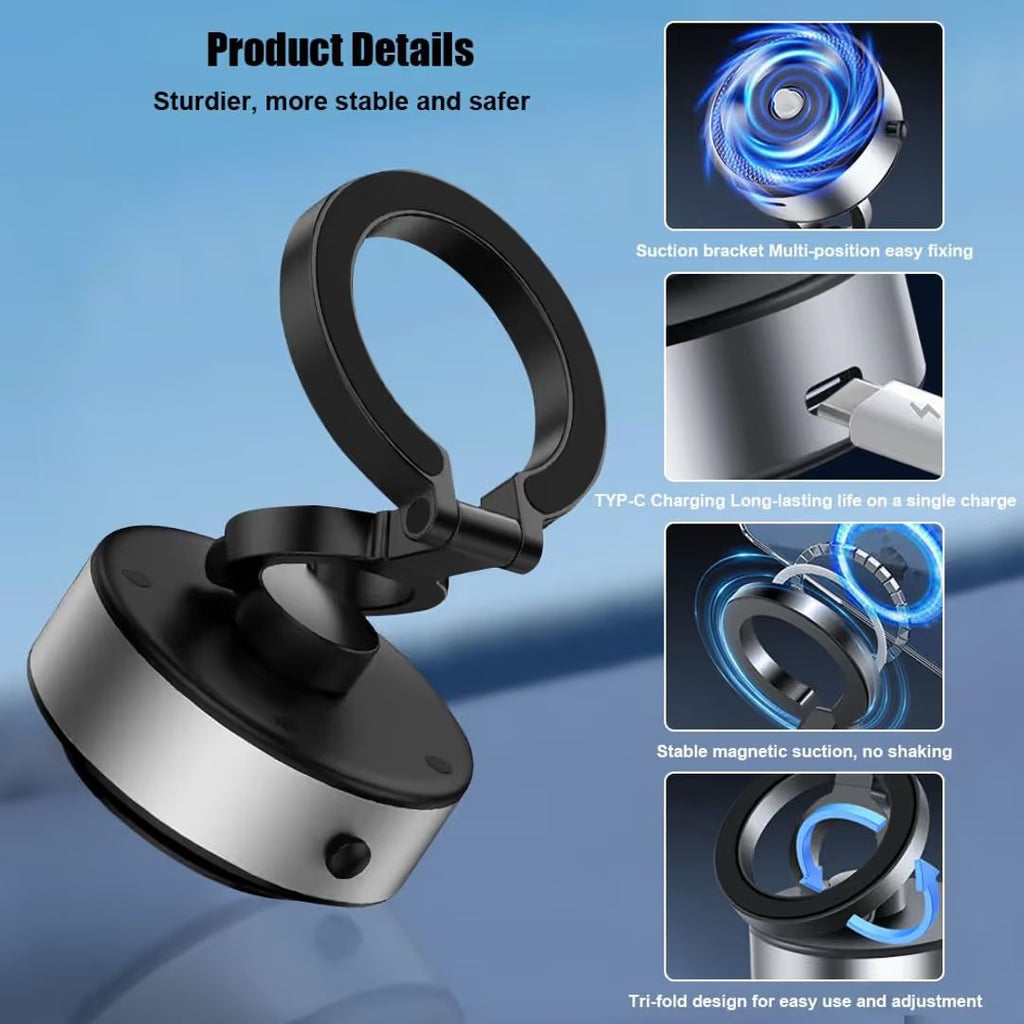 Product detail graphics of the vacuum suction mount charging and rotation
