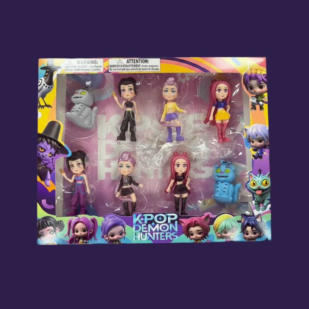 KPOP Demon Hunters 8 Figure Chibi Toy Set Original Packaging