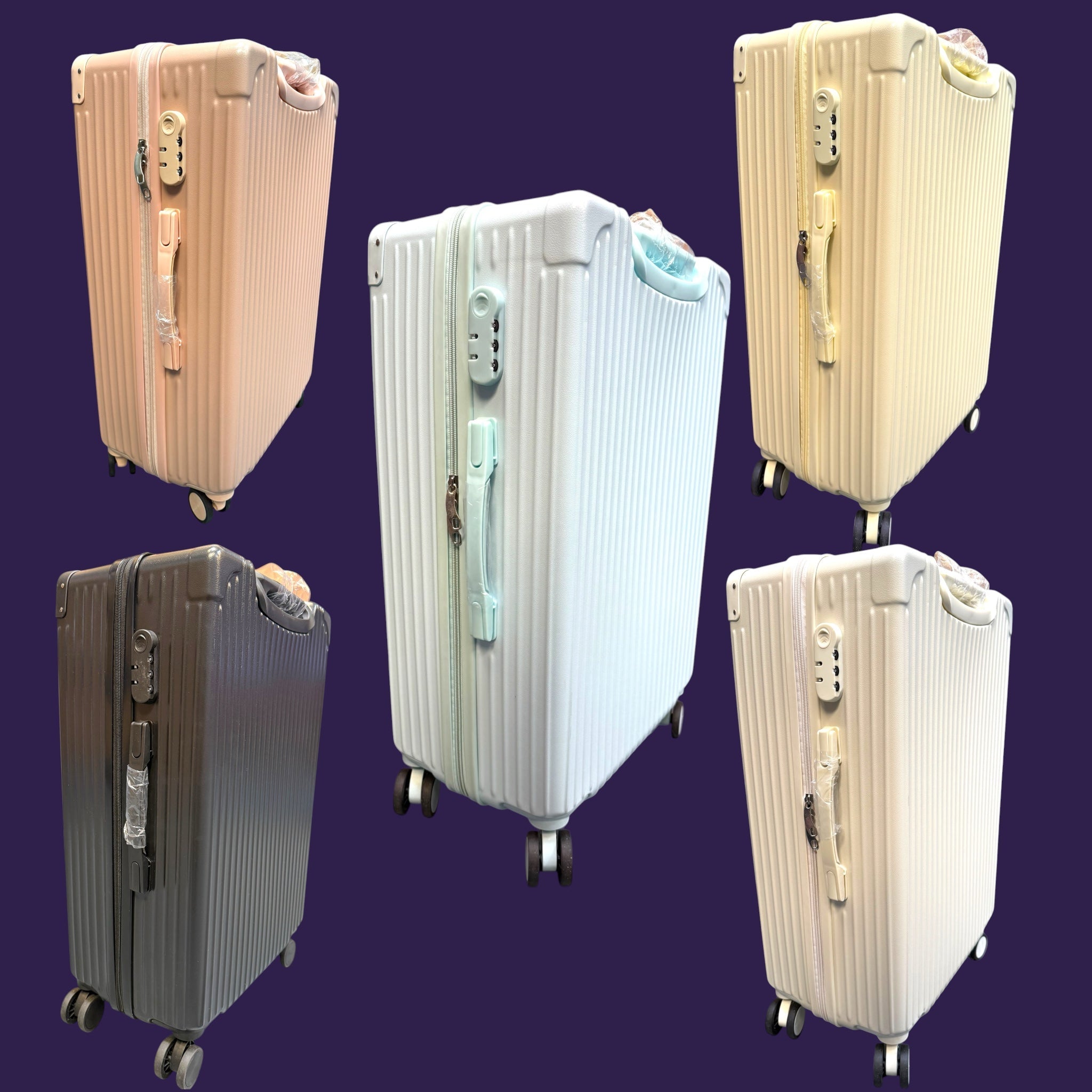 26" Hard Shell Suitcase - Large Checked Luggage Spinner Five Color Set