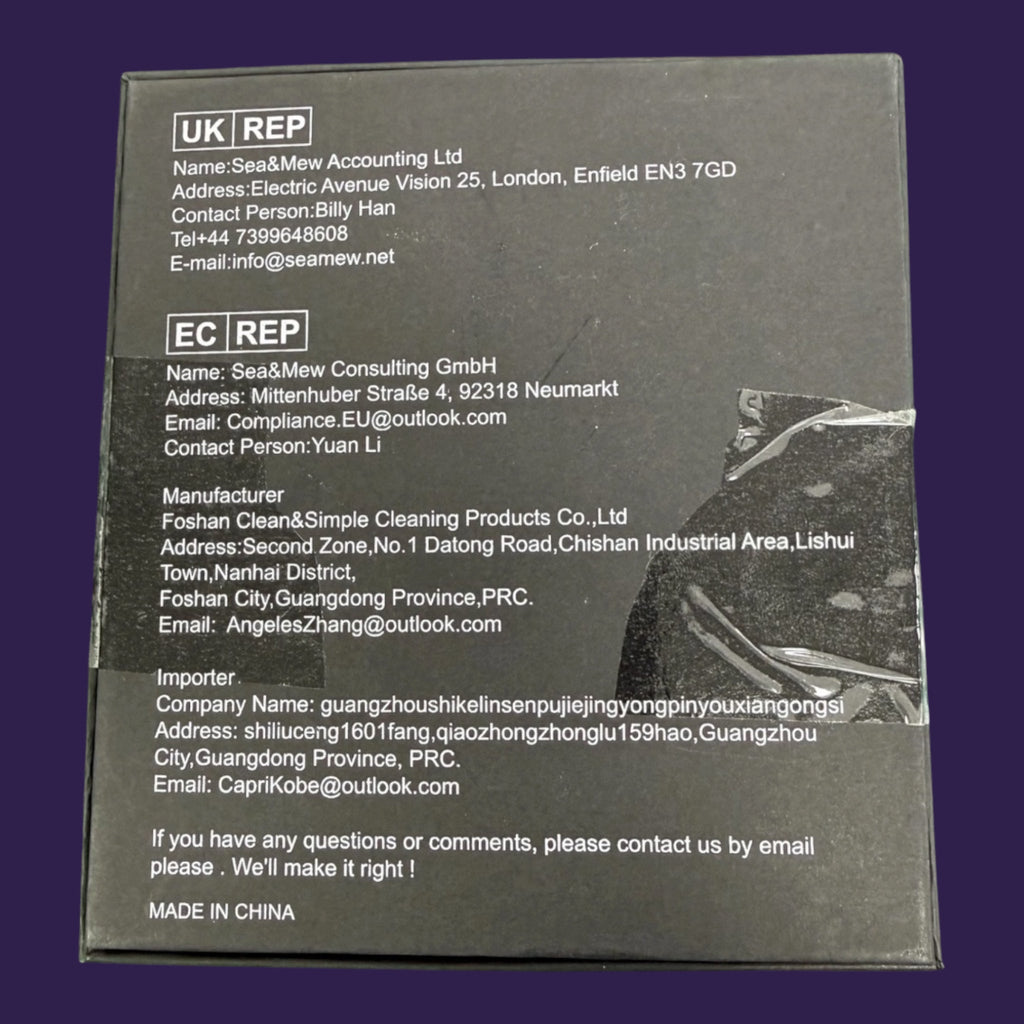 Vinyl Record Cleaning Kit Back of Packaging Box