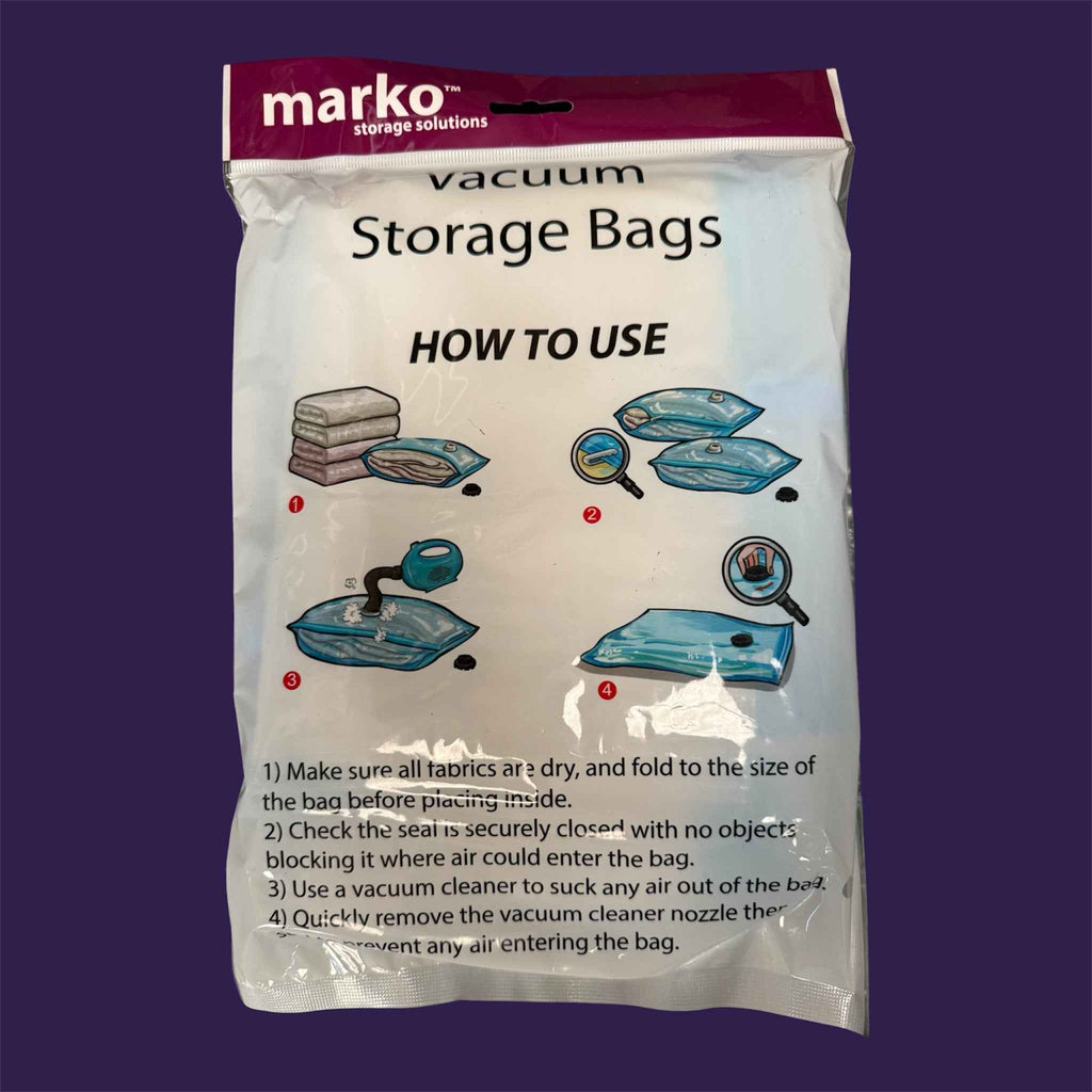 Vacuum Storage Bags 2pack 80x60cm - Marko brand directions and step-by-step instructions