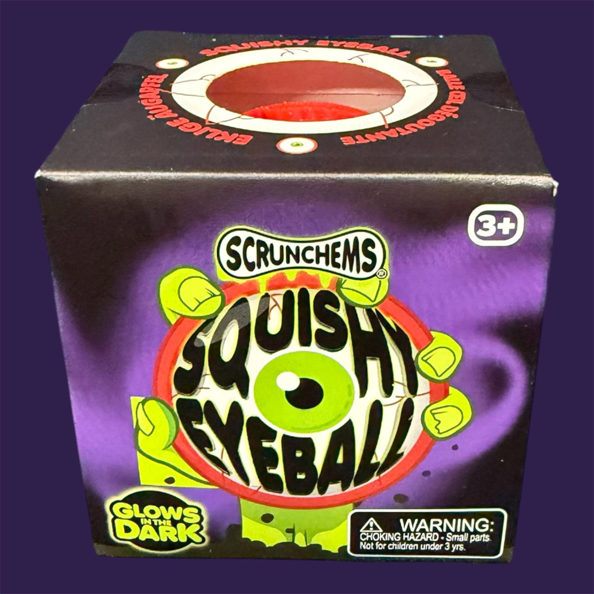 Scrunchems squishy eyeball toy in retail packaging